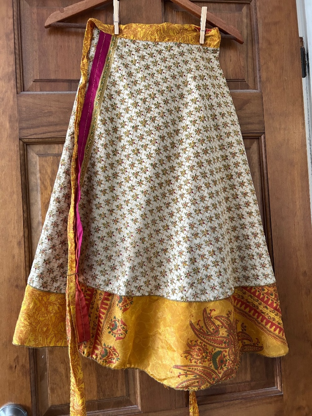Upcycled silk skirt